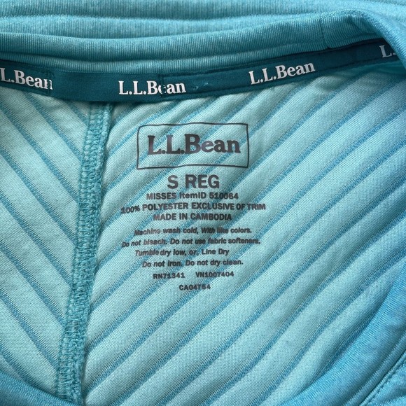 LL Bean Teal Ribbed Long Sleeve Pullover Sweatshirt Women’s Size Small W/Pockets - Picture 7 of 7
